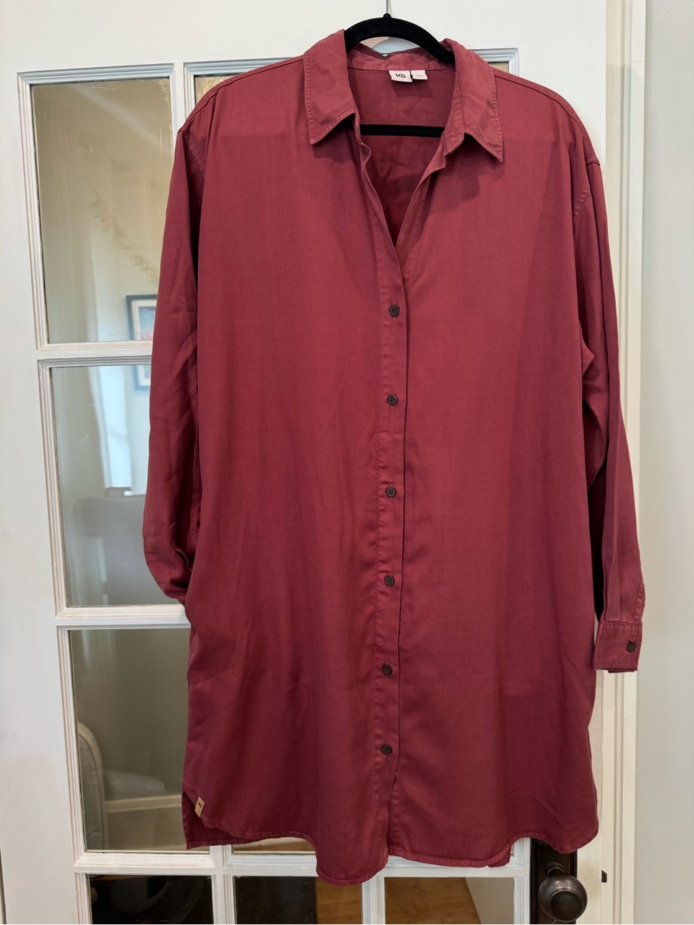 Tentree  Button-Up Shirt Dress in Deep Mauve - Picture 2 of 4